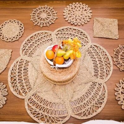 Thảm cói hoa chanh (KT 1m2,1m5)