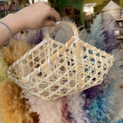 Giỏ quà tre đan tay trúc: 33x17x15cm