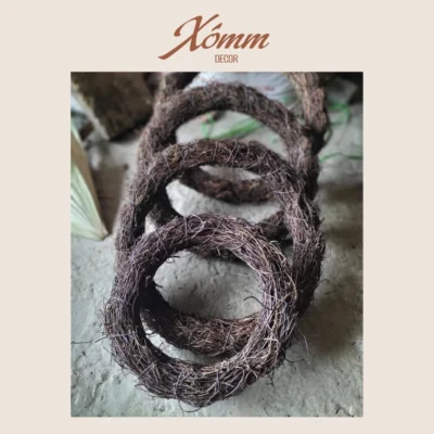 Vòng nguyệt quế giáng sinh, vòng hoa treo cửa trang trí decor noel, vòng dây rừng handmade, tổ chim