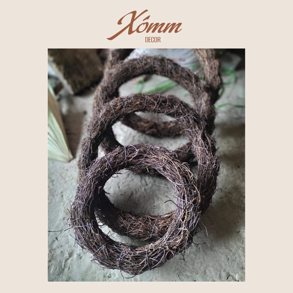 Vòng nguyệt quế giáng sinh, vòng hoa treo cửa trang trí decor noel, vòng dây rừng handmade, tổ chim