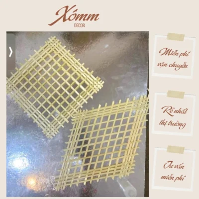 Nan tre, phên tre hình thoi, hình vuông trang trí, phụ kiện cắm hoa tươi, lan hồ điệp