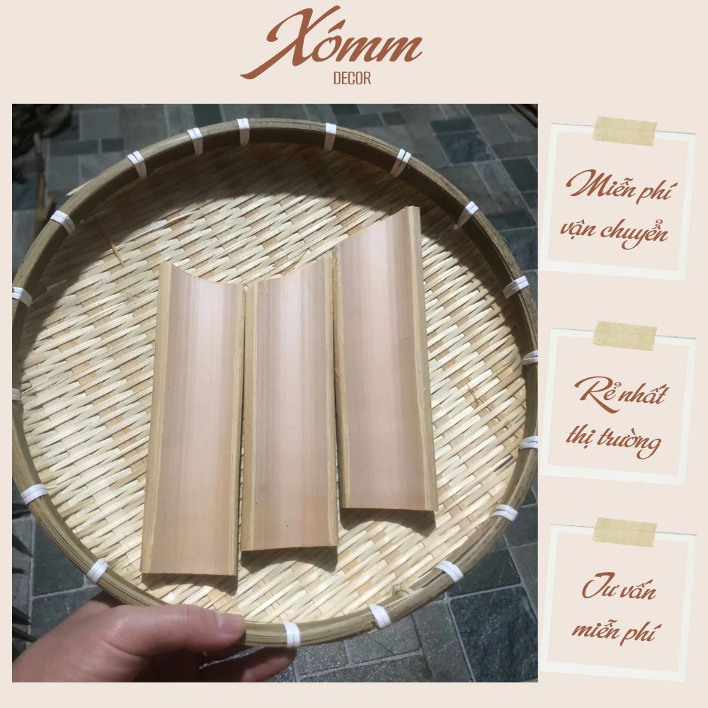 Khay tre cắt chéo, ống tre tự nhiên đựng đồ ăn, sushi, bánh kẹo, hoa quả. trang trí decor, chụp hình