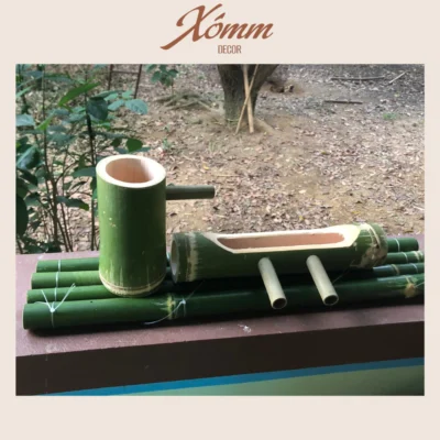 Bộ thác nước tre trang trí decor tiểu cảnh sân vườn, lọc nước cho bể cá