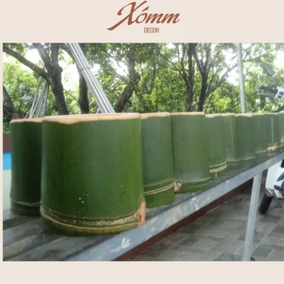 Cốc tre xanh đựng kem, trà sữa, cafe thức ăn bằng tre tự nhiên, cốc tre, ly tre decor nhà hàng