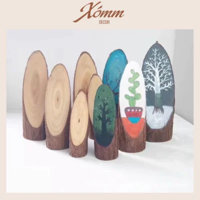 Khoanh gỗ cắt chéo trang trí,decor, chụp hình , làm góc học tập, cho bé tô vẽ, lát gỗ, khúc gỗ
