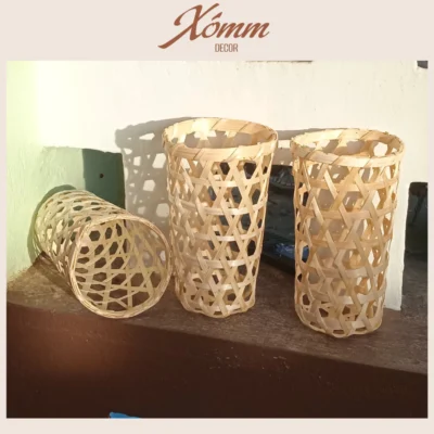 giỏ tre đựng ly trà sữa size 600ml, giỏ tre mini decor , đựng đồ đa năng