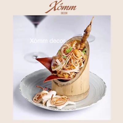 ống tre đựng đồ ăn , trang trí decor cho nhà hàng, ống tre cắm hoa