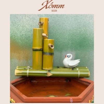 Thác lọc nước bể cá bằng tre , decor trang trí tiểu cảnh, sân vườn, thác nước tre thủy sinh