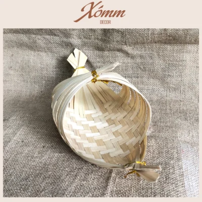 thuyền tre, đĩa tre, mẹt tre hình thuyền đựng đồ quán cafe, nhà hàng, trang trí decor chụp hình