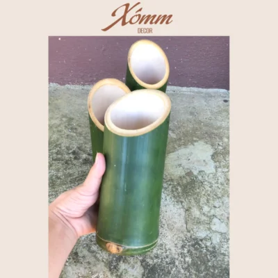 ống tre cắt vát chéo trang trí decor , ống tre, cốc tre cắm hoa