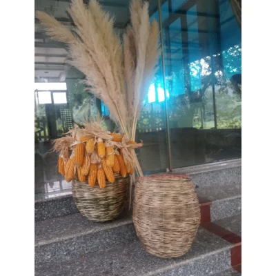 Giỏ đan mây tròn size lớn, decor trang trí nhà cửa