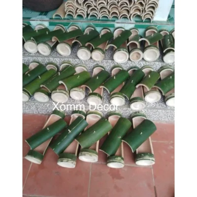 Khay tre có nắp đậy, đĩa tre, ống tre tự nhiên đựng thức ăn, sushi cho nhà hàng. trang trí decor