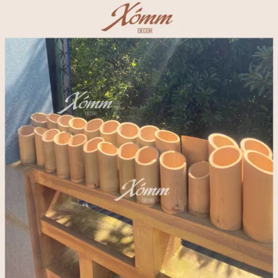 Ống tre khô cắt vát chéo cắm hoa trang trí, decor, đủ size