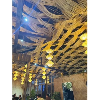 Phên tre uốn dẻo trang trí decor dài 5m, rộng 20,30,50cm